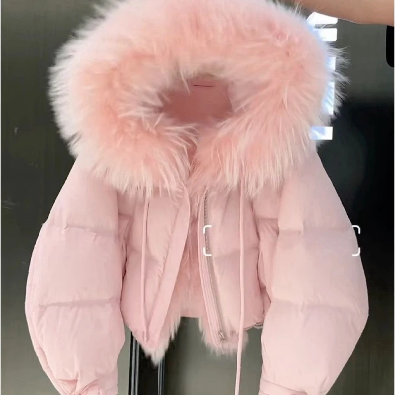 2025 New Large Hairy Collar Medium to Large Children's High end Leisure Warm Cotton Jacket