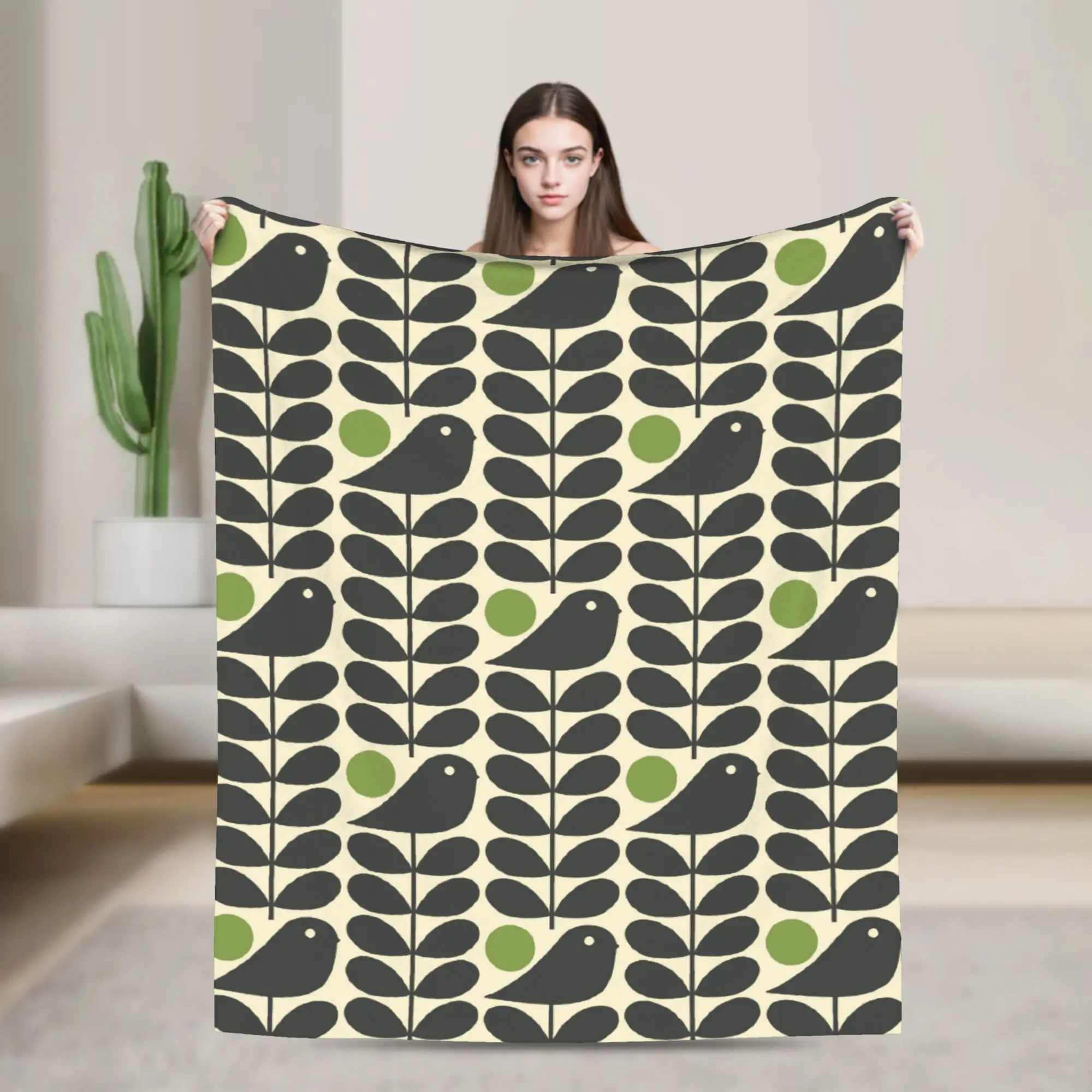 Custom Sofa Fleece Orla Kiely Early Bird Throw Blanket Warm Flannel  Blankets for Bedding Car Couch Quilt