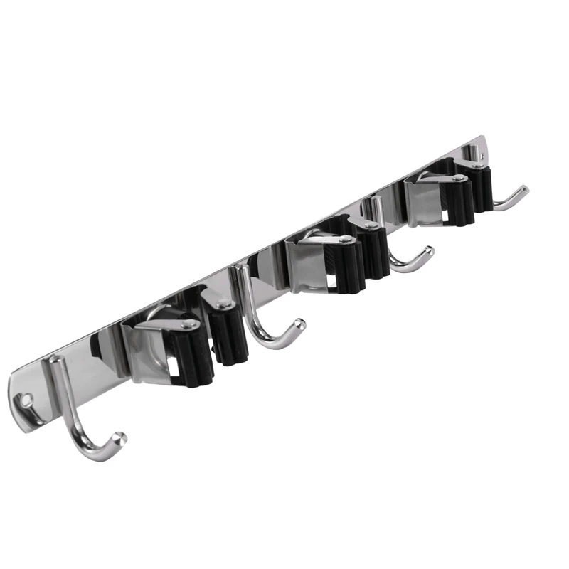 2 Stuks Muurbevestiging Dweilhaak Rvs Wandgemonteerde Opslag Organizer Heavy Duty Tools Hanger Voor Keuken Garage