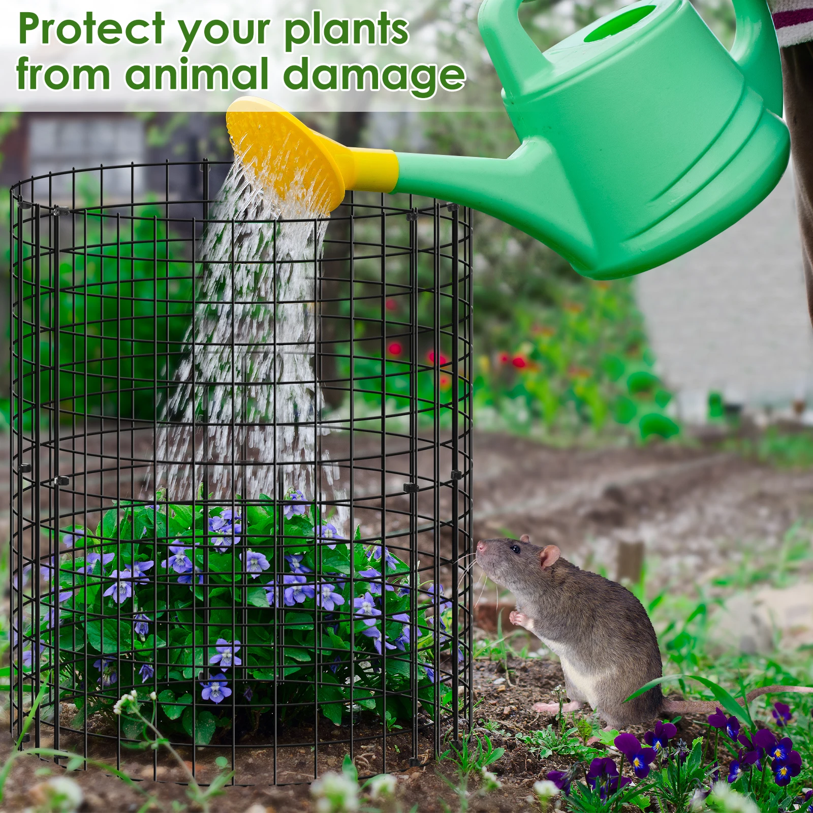 15Pcs Iron Mesh Plants Cages to Keep Animals Out Rustproof Garden Protection Covers Garden Plants Protection Mesh 13.8inch