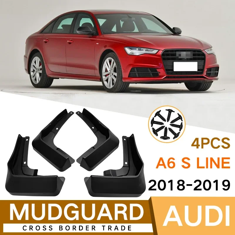 For Audi A6 S Line 2018-2023 black car mudguard Reduce dust Resist tire dirt car accessories tools