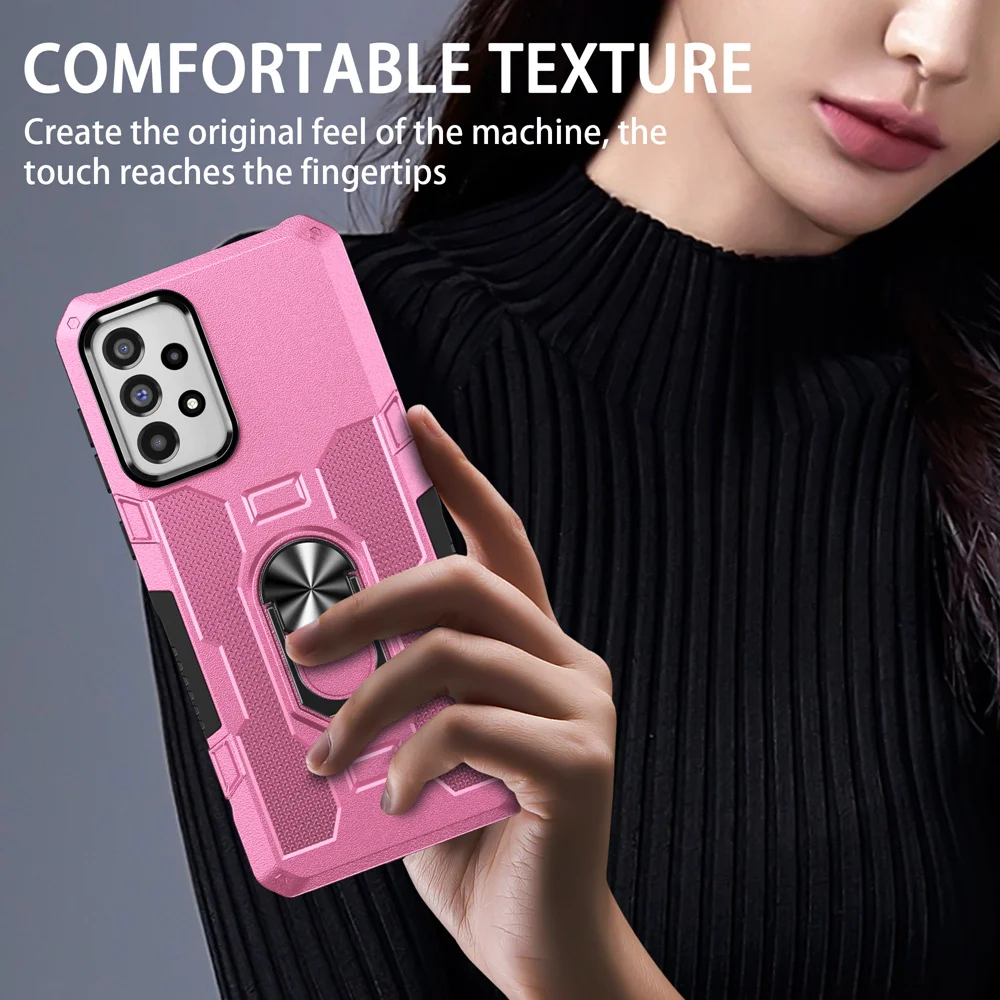 Shockproof Armor Case for Samsung A73 A53 A33 5G A23 A13 Ring Stand Phone Back Cover for Galaxy A04S A52S 5G A72 A32 4G