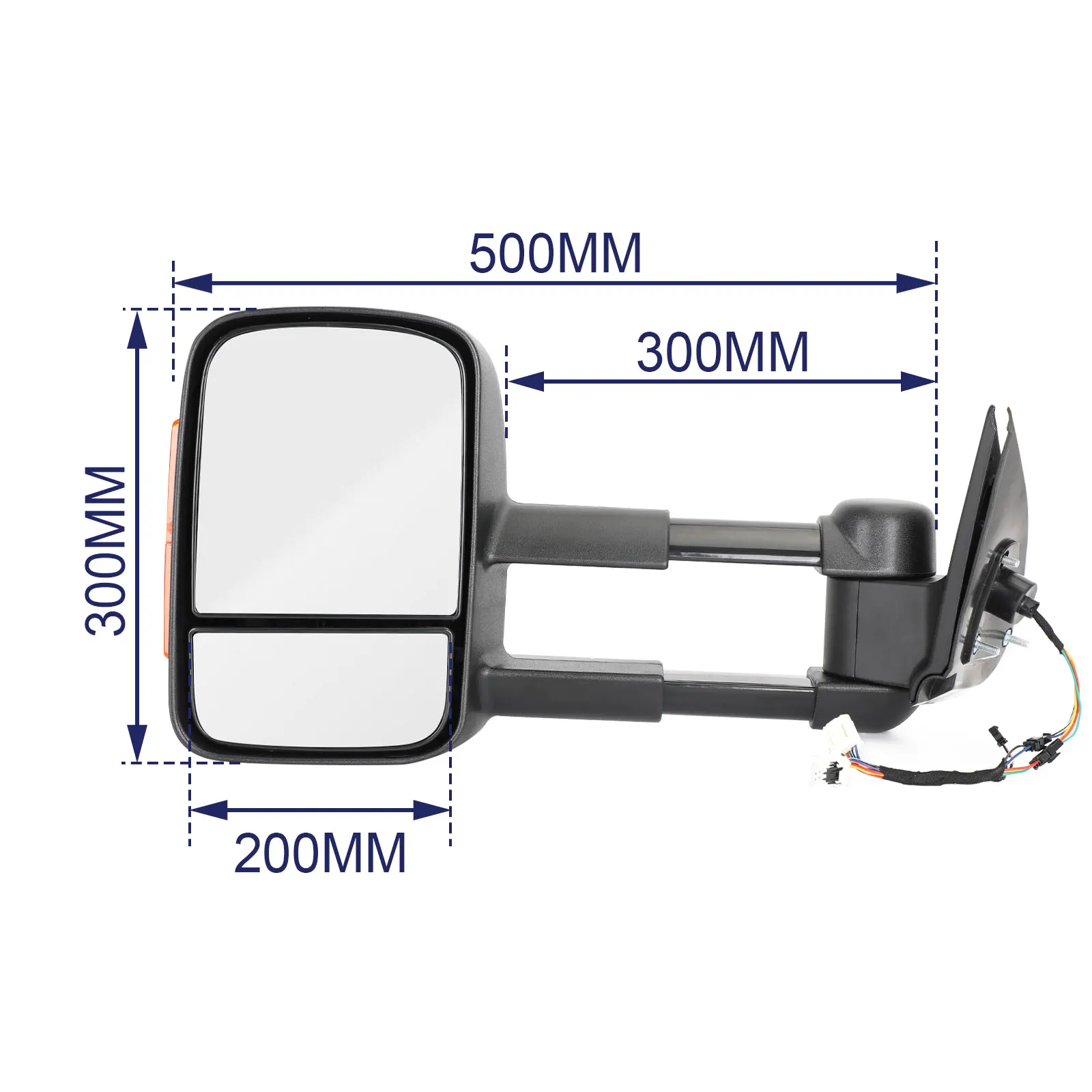 Artudatech Pair of Electric Extendable Towing Mirrors for Mitsubishi Triton 2015+ Black Car Accessories