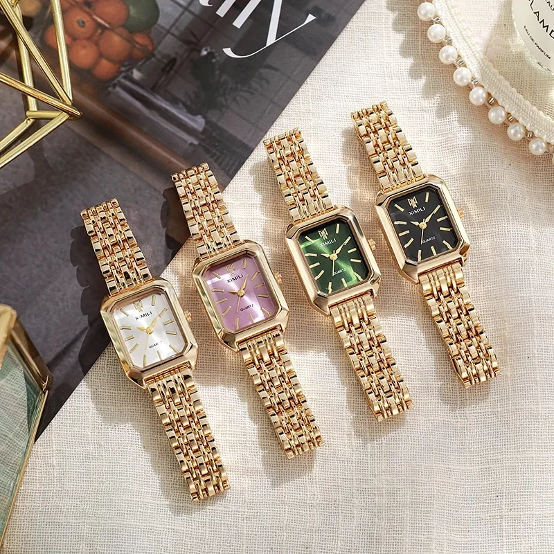 2026 Novo Relógio Feminino de Luxo, Relógio de Quartzo Retangular com Pulseira de Aço, Reloj Mujer, Relogio Feminino, Presente para Meninas