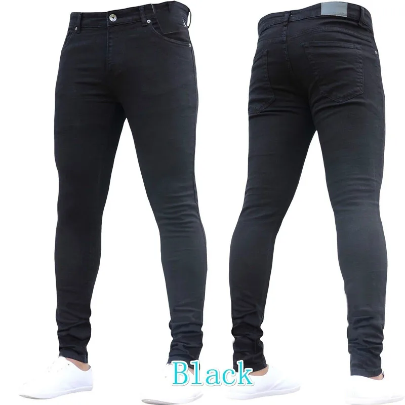 Klassische einfarbige Jeans elastische Baumwolle Röhren hose lange Hose Frühling und Sommer Fahrrad jeans Herren bekleidung einfarbige Jeans