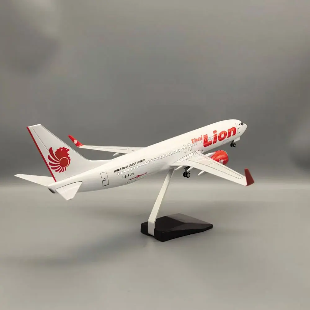 1/85 Scale 47cm Airplane Model B737 Lion Airways Aircraft Resin Diecast With Wheels Landing Gear Enthusiasts Souvenir Display