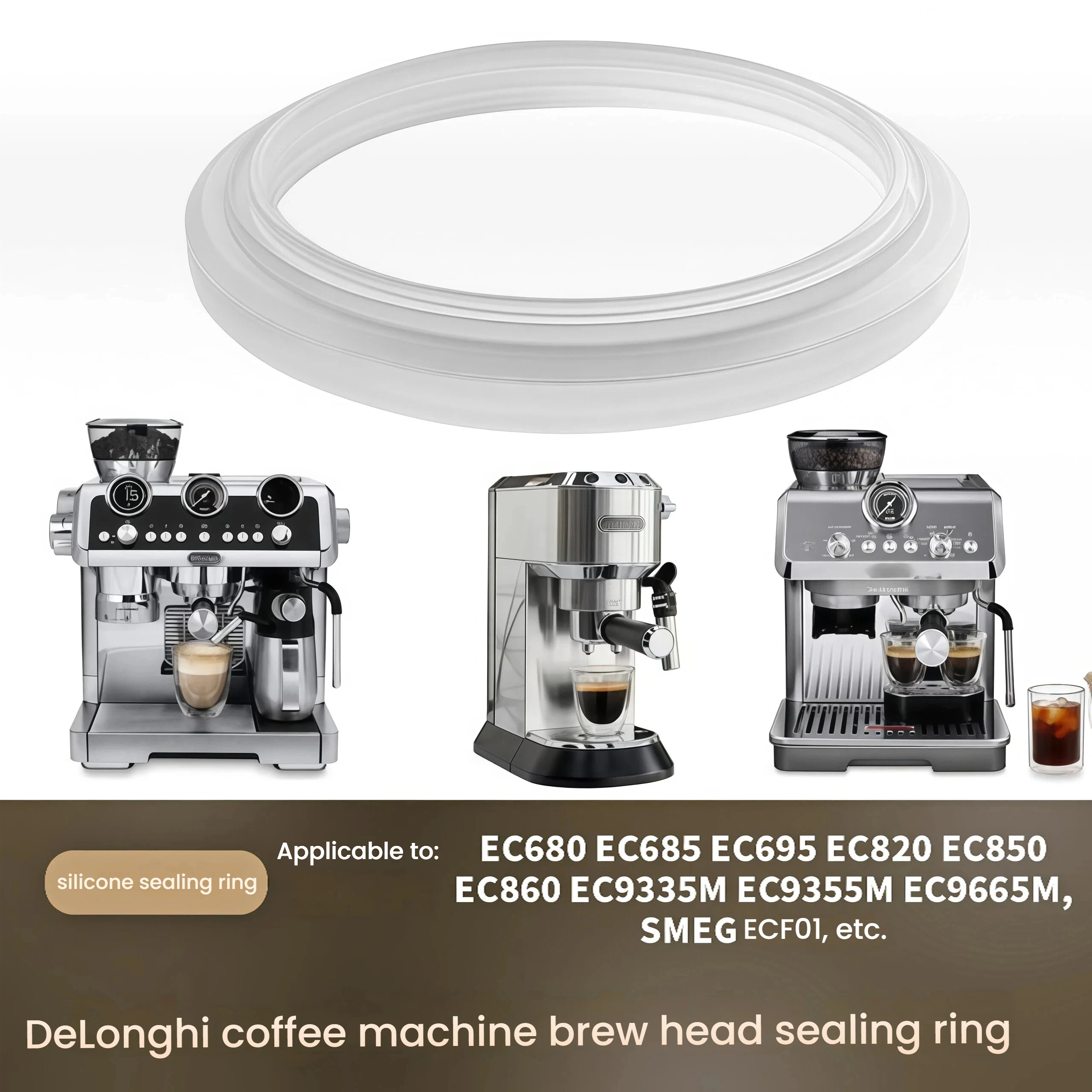 Silicone Brewing Head Gasket O-Ring Sealing Ring for Coffee Machine Professional Parts Compatible with Delong EC685 EC680 EC850