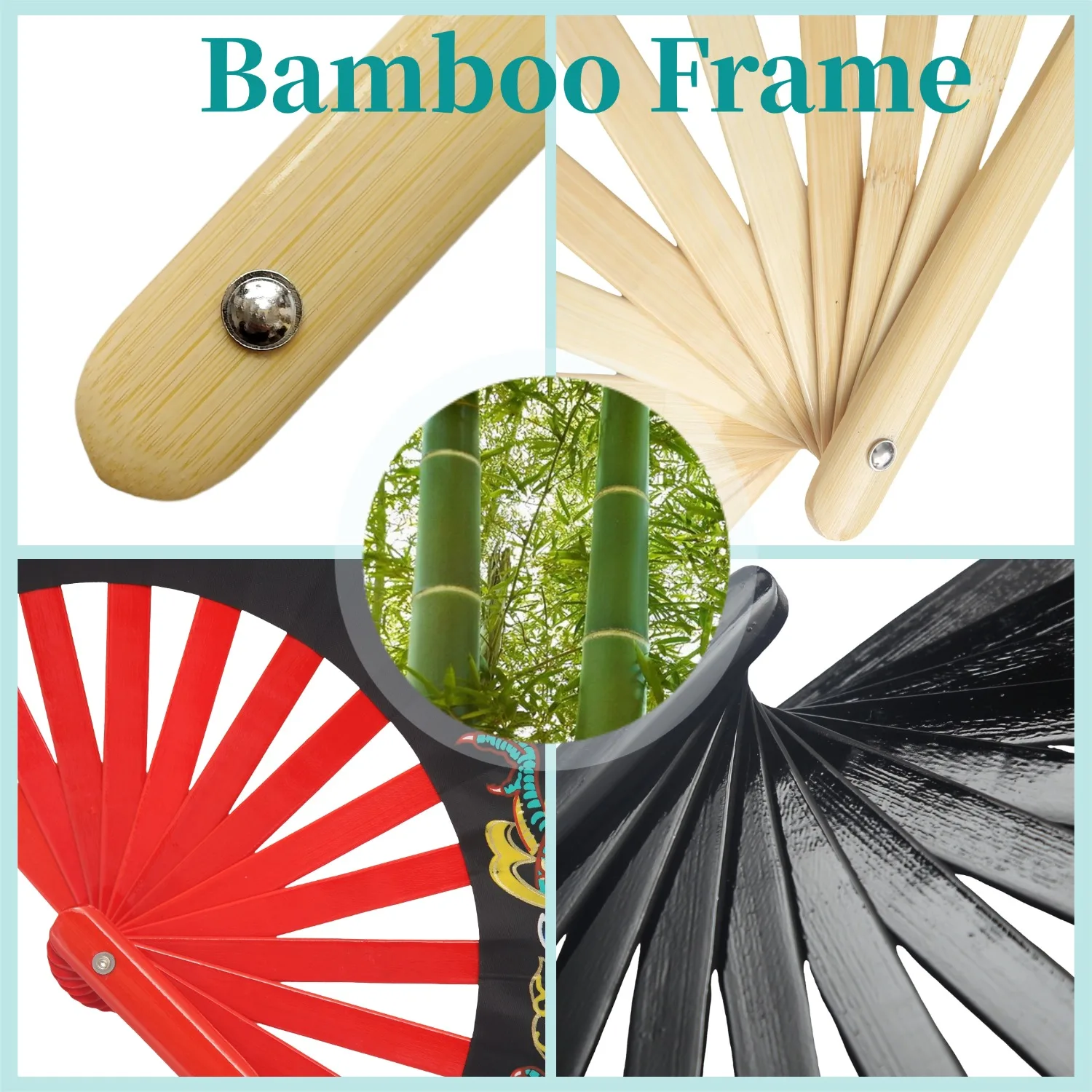 Folding Hand Fan Chinese Kung Fu Tai Chi Fan Nylon-Cloth Bamboo Fans For Performance Dance Decorations Martial Arts Plum blossom