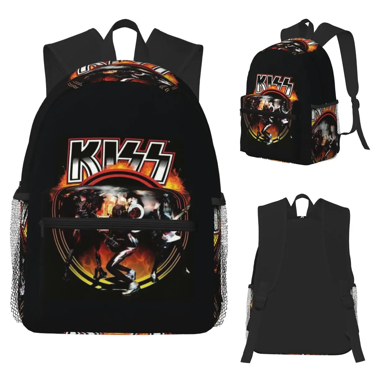 

KISS The Band Demon Red Rock Music Студенческий рюкзак Школьная сумка Походный дорожный рюкзак для мужчин и женщин Модная сумка для книг Сумки на плечо