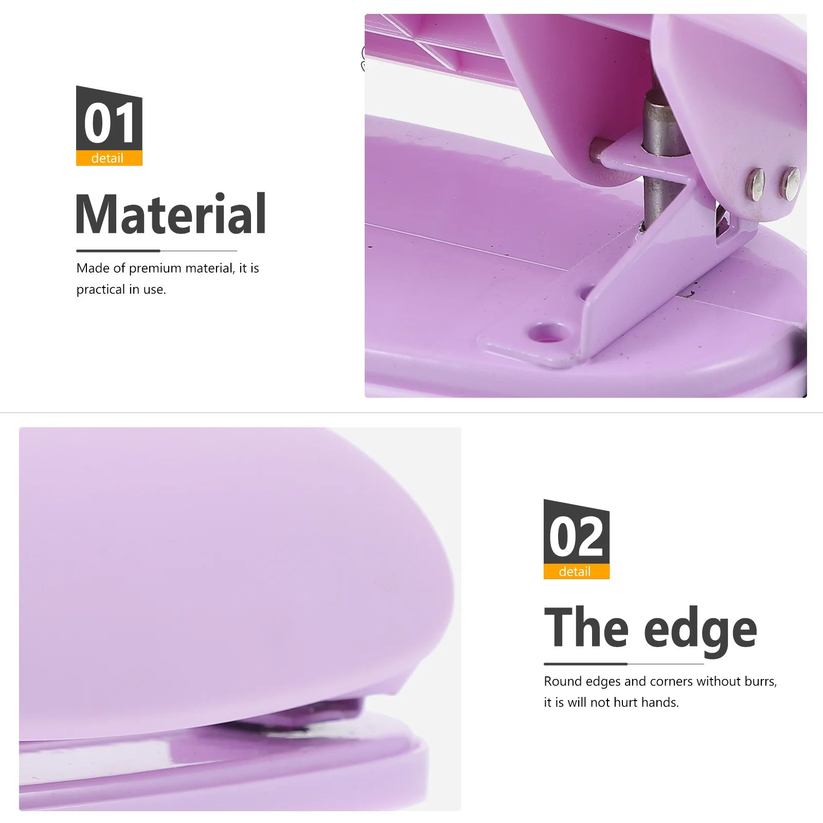 

Loose Leaf Hole Puncher Manual Strong Penetrating Metal Silicone Paper Sheet Puncher for Office School Home