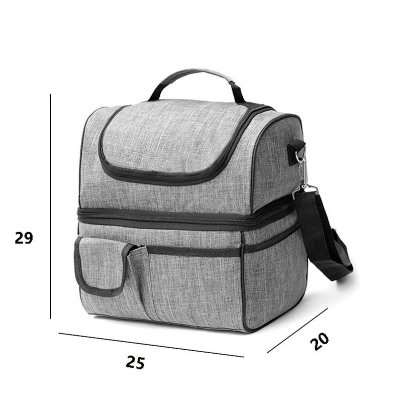 Grand sac Oxford isotherme pour pique-nique, boîte à lunch isotherme pour femmes et enfants, récipient alimentaire en poudre, sac portable pour