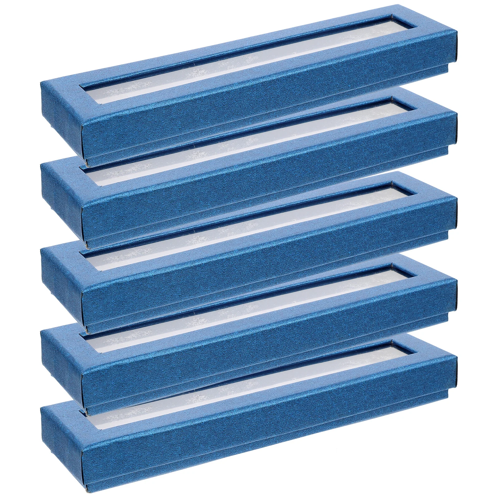 

5Pcs Paper Pen Case with Clear Window Empty Gift Box for Fountain Gel Pens Compact Pencil Holder Business Trip Organizer