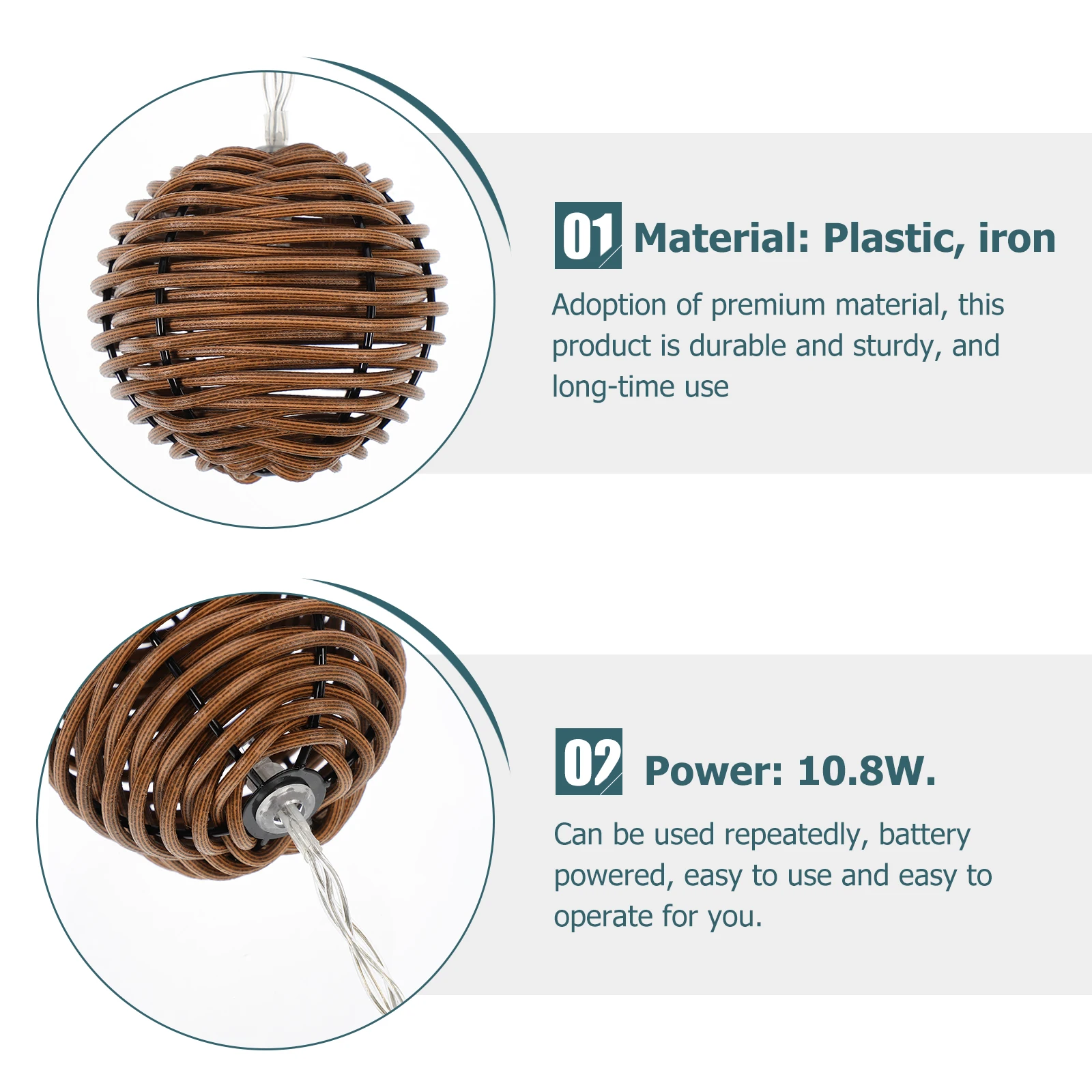 

1Set LED Creative Decorative Lamp String Imitation Rattan String Lights Party Light Atmosphere Light Indoor Party Lamp Supply