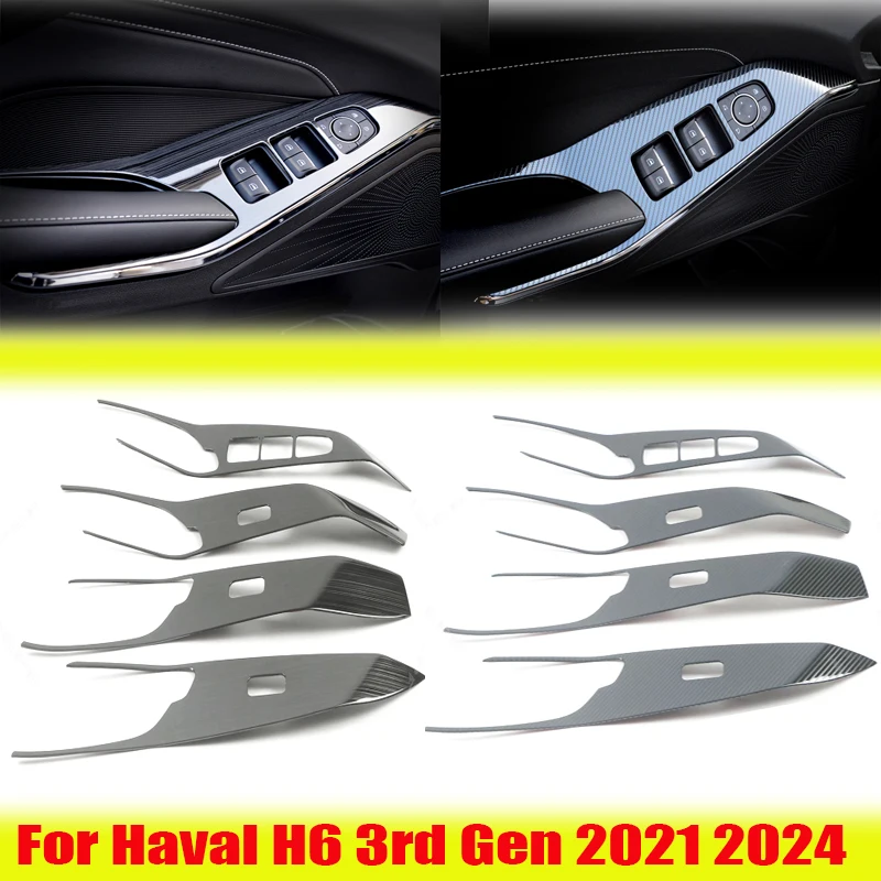 

For Haval H6 3rd Gen 2021 2024 Interior Modify Accessories Glass Window Lift Switch Button Panel Cover Sticker Decoration Trim