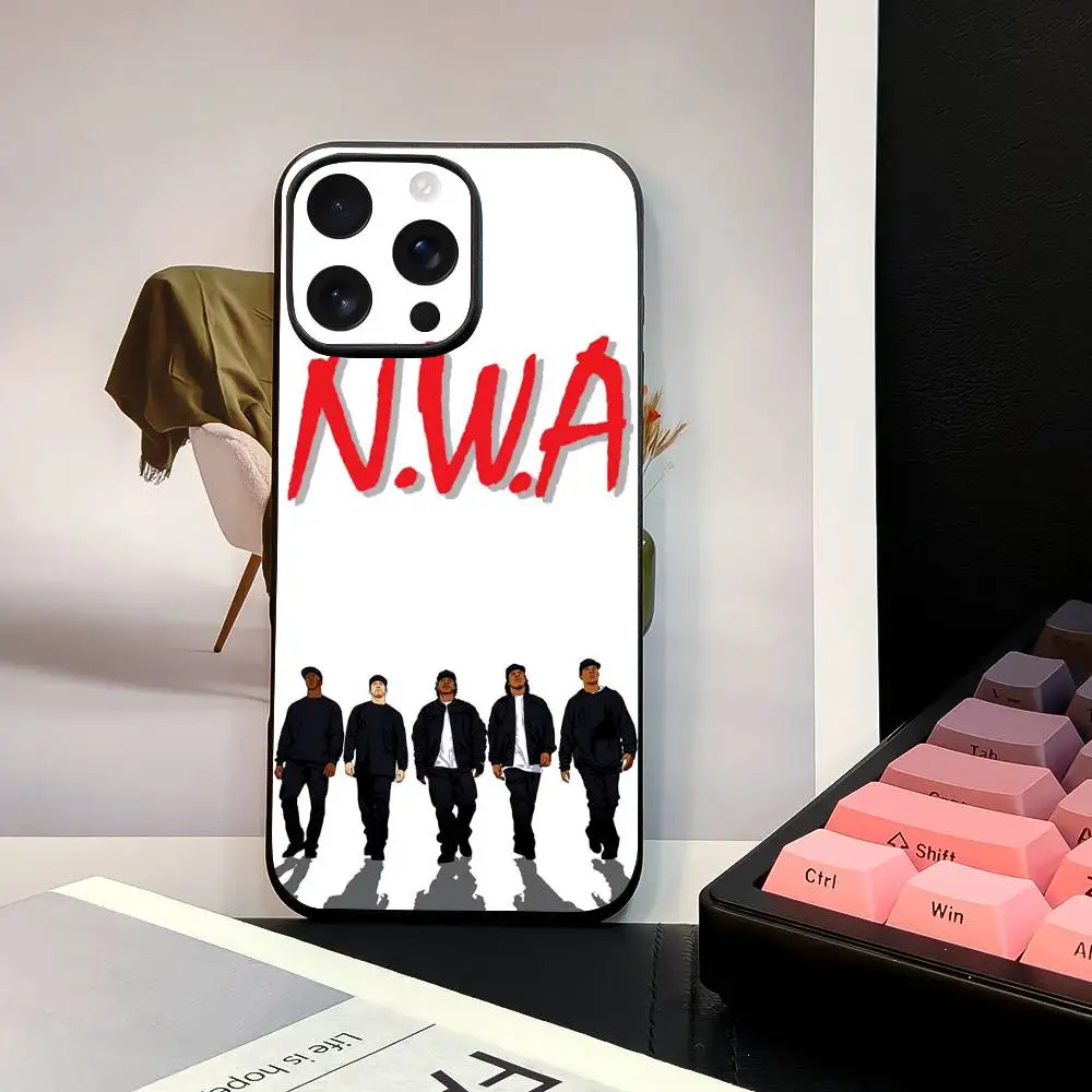 NWA Rap N-Niggaz Wit Attitudes Phone Case Stylish Black Matte TPU Case For 11-16. Anti-slip And Wear-resistant #6