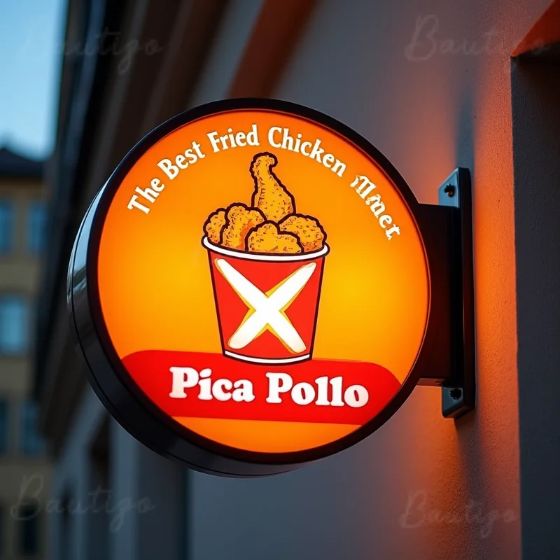 Custom Round LED Light Box for Outdoor Business Waterproof Acrylic Double Sided Storefront Signage Wall Mounted