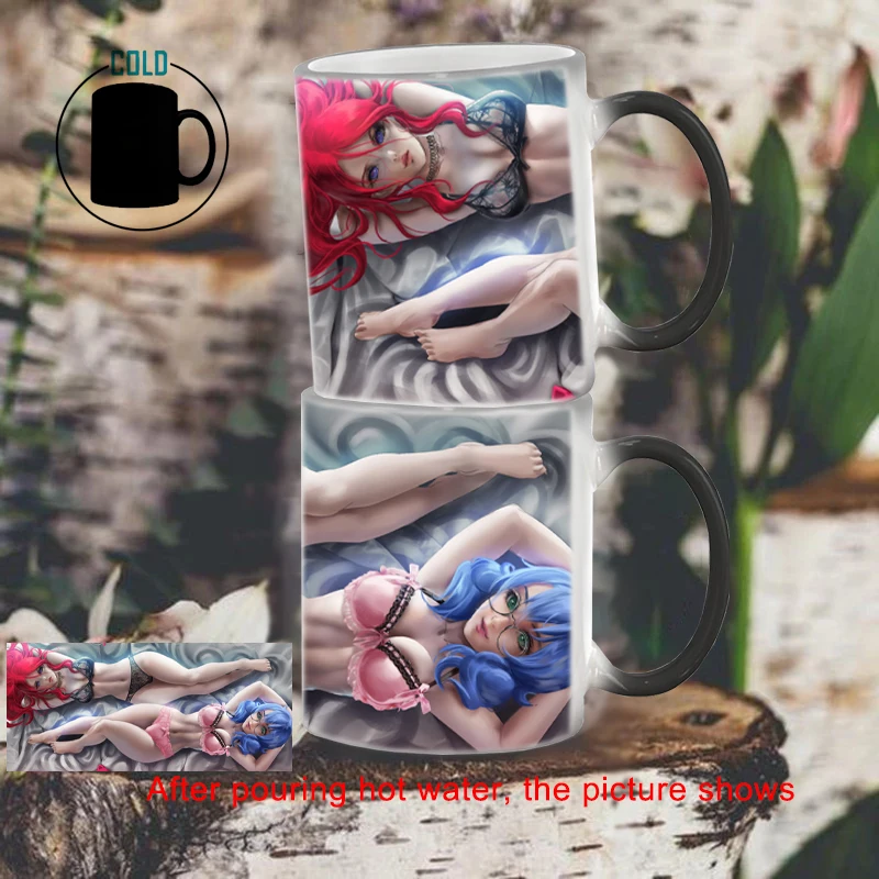 Discoloration Cup 2 Female Bikini Images Mug BSKT-248 Sublimation Tumblers Cups and Mugs Thermal Coffee Cup Dad Gifts Drinkware