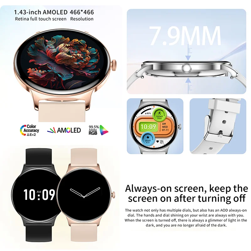 LIGE Ultra-Thin Fashion Women Smart Watch 1.43