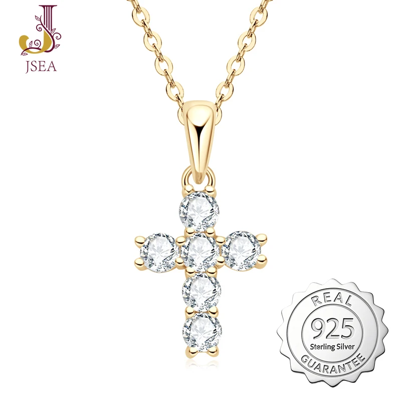 

Women Men Faithful Charm 925 Silver Certified 3mm Moissanite Choker Christian Gifts Cross Pendant Necklace
