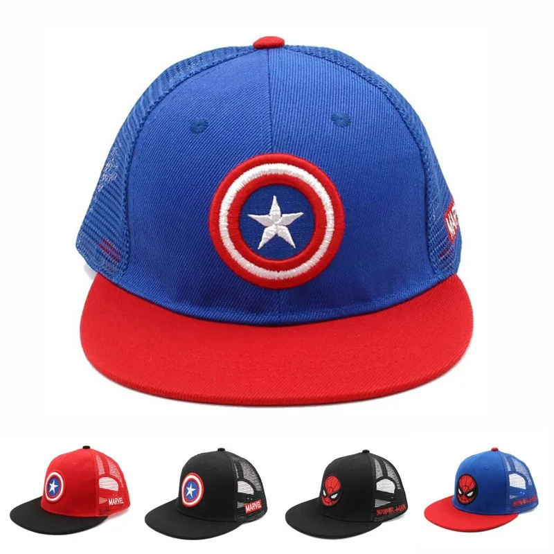 

Fashion Cotton Cap Baseball Snapback Mesh Hats Marvel Spiderman Breathable Sunhat Kids Outdoor Casual Sun Hat Adjustable 48-54cm