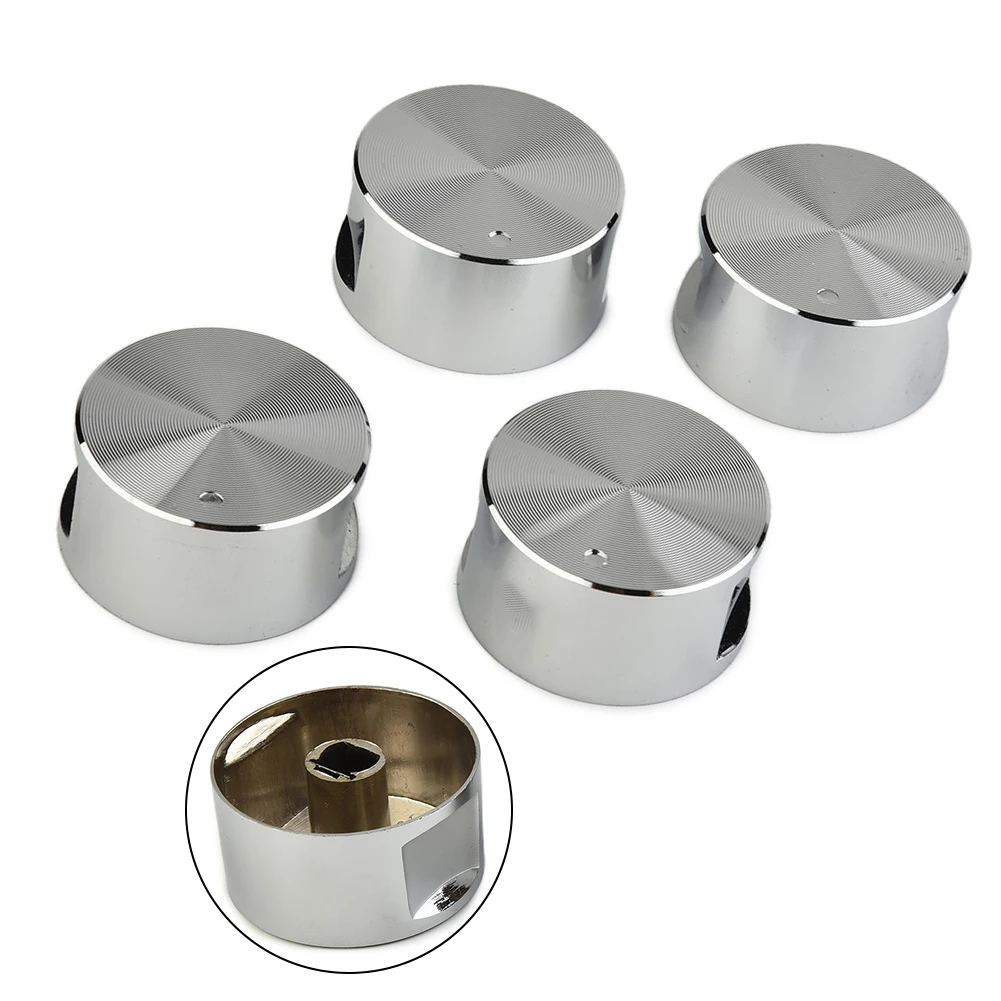 4Pcs High Quality Alloy Materials Rotary Switches Round Knob Gas Stove Burner Oven Kitchens Parts Handles For Gas Stove