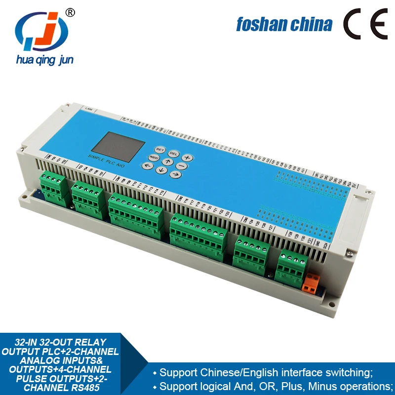 PLC Controller  with 2-Channel Analog Inputs Outputs 4-Channel Pulse Outputs 2 Channel RS485 Communication for Stepper Motor