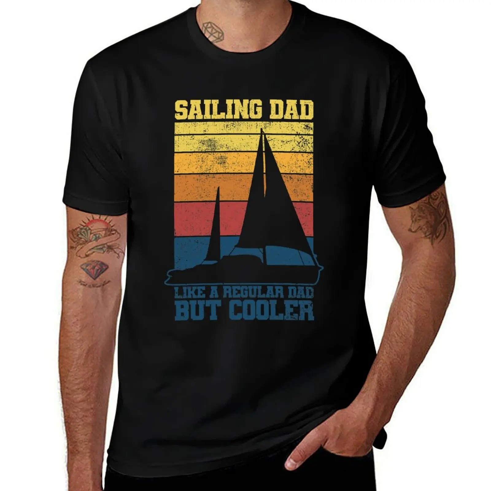 

Sailing Dad Father Father's Day Vintage T-Shirt man t shirts graphic men t shirt cotton 100% man t shirt summer T-Shirt