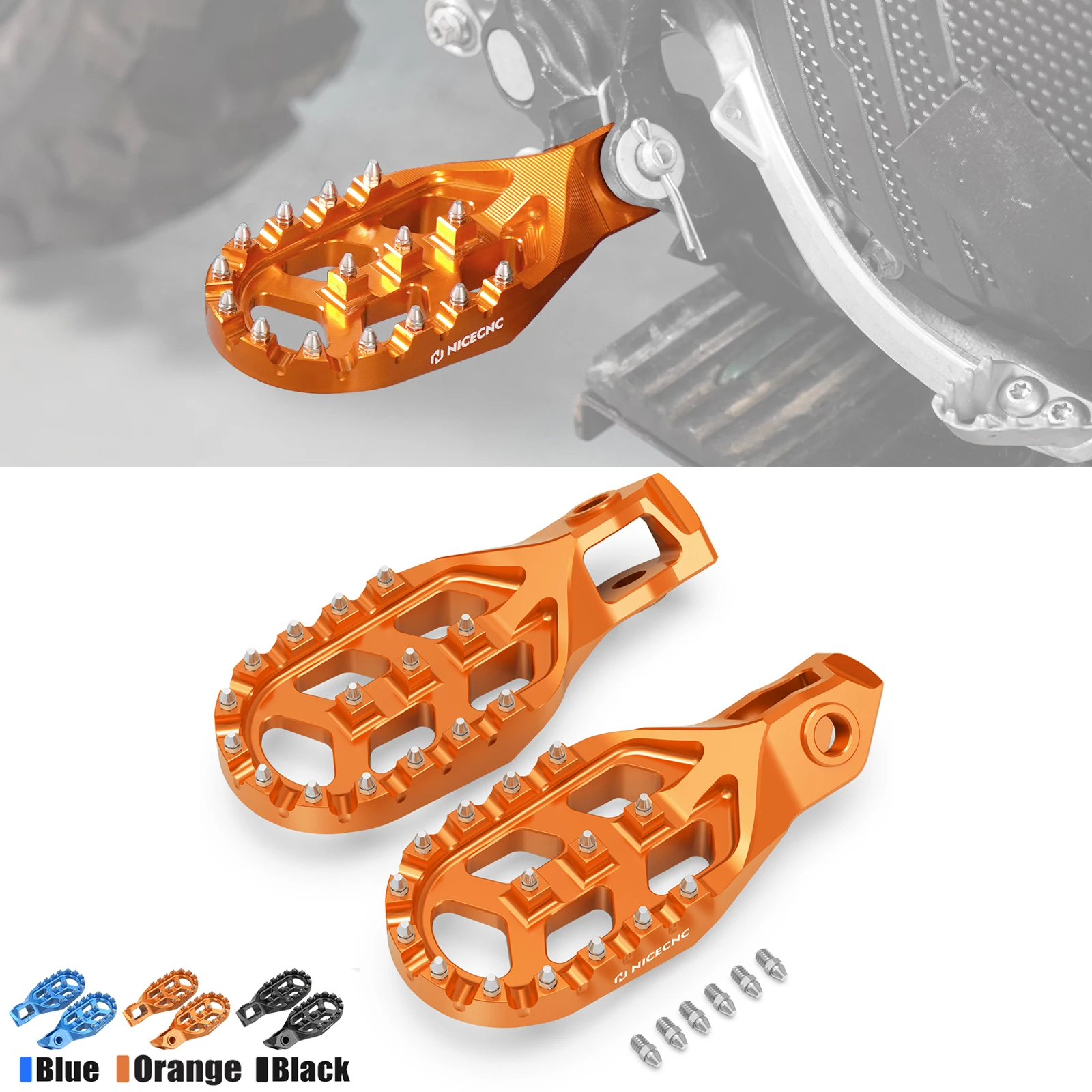 For KTM 2024 EXC 300 EXC-F XCW EXC 125 200 250 300 350 400 450 500 Motorcycle Forged Foot Pegs Footrest SX SXF XC XCF 2023-2024