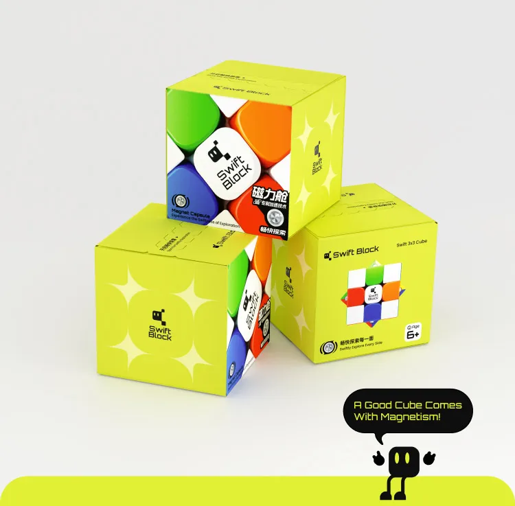 Gan Swift Block 3x3 Würfel Magnetischer Speedcube Stickerless Swift 355S 3x3 Professioneller Zauberwürfel Gan Magnetisches Spielzeug – Detail 9