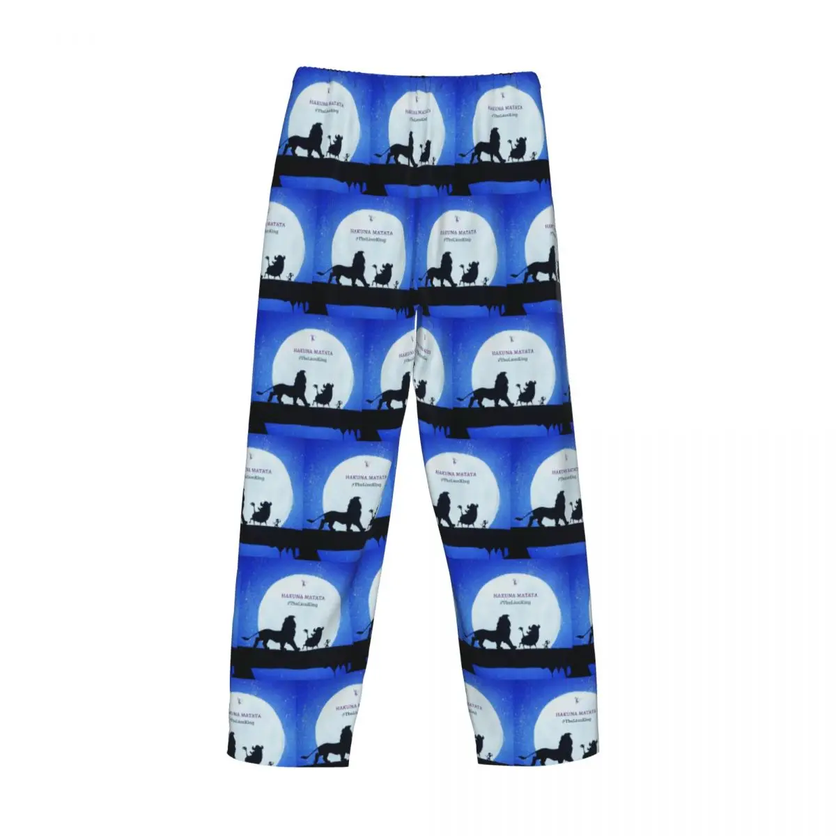 Custom Men's King Lion Pajama Pants Printed Simba Hakuna Matata Sleep Sleepwear Bottoms with Pockets