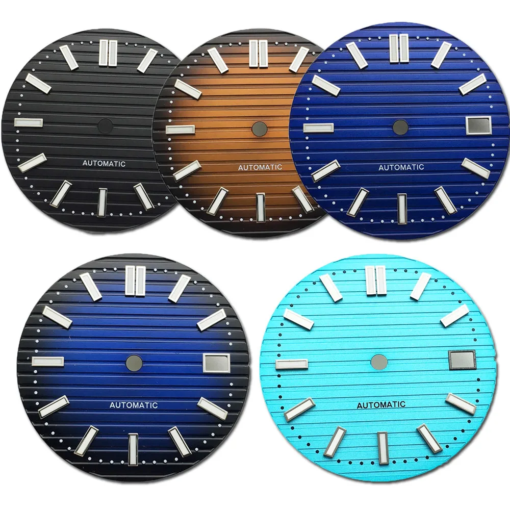 NH35 Dial 29.8mm, 3D Nails Green Luminous Watch Faces, for NH35/NH36 Movement Single Calendar Watch Dial Watch Accessories