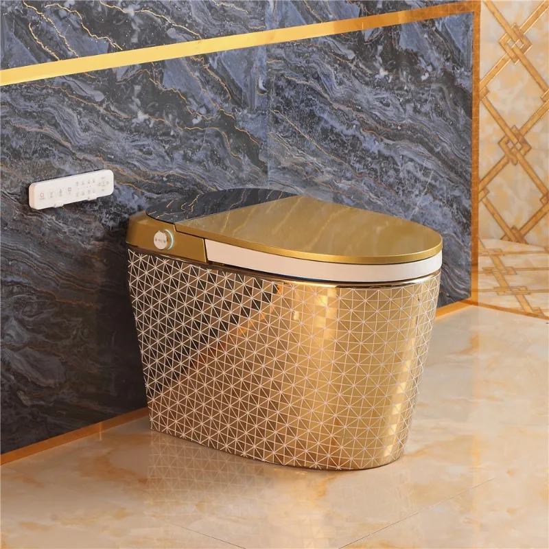 

Luxury Modern Electric Bidet Heated Toilet Toilet Bathroom Gold Automatic Smart Toilet with Remote Control