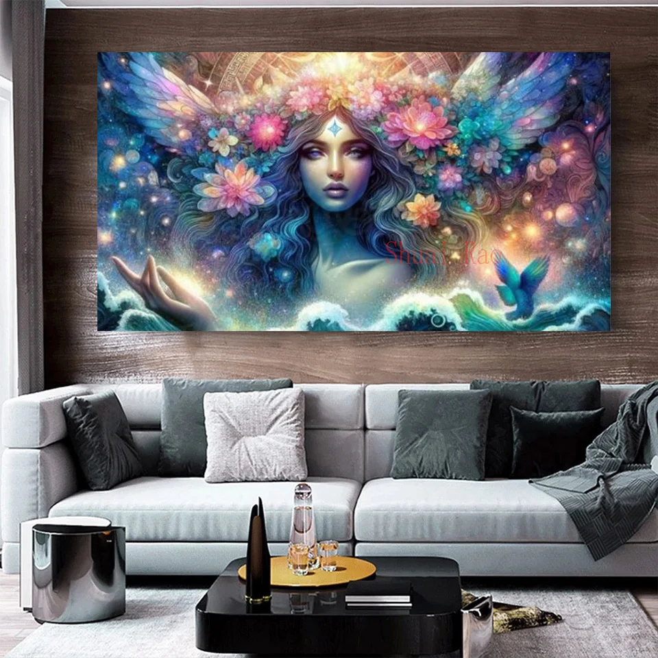 Sea God Diy Diamond Painting New 2024 Floral Angel Girl Jewelry cross stitch Full Square Round Diamond Mosaic Home Decor Gift