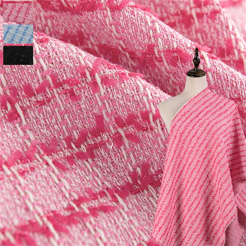 

Classic Striped Small Fresh Small Fragrant Style Woven Tweed Fabric DIY Dress Coat Bag High-end Custom Fashion Designer Fabric