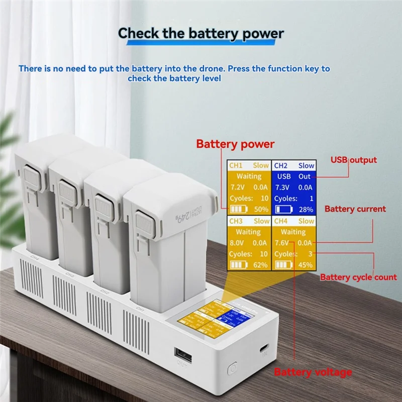 B03B-For DJI Mini 4/3 Pro Battery 3950Mah Mini 3 4-Way Battery Charger For DJI Mini 3/Mini 3 Pro Accessories