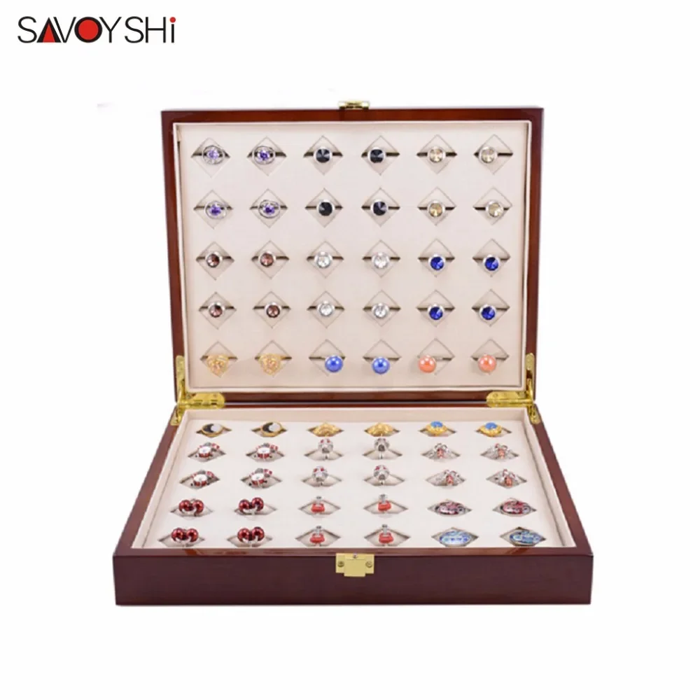 SAVOYSHI Brand 300*240*68mm 30pairs Capacity Luxury Cufflinks Box High Quality Painted Wooden Box Authentic Jewelry gift Boxes