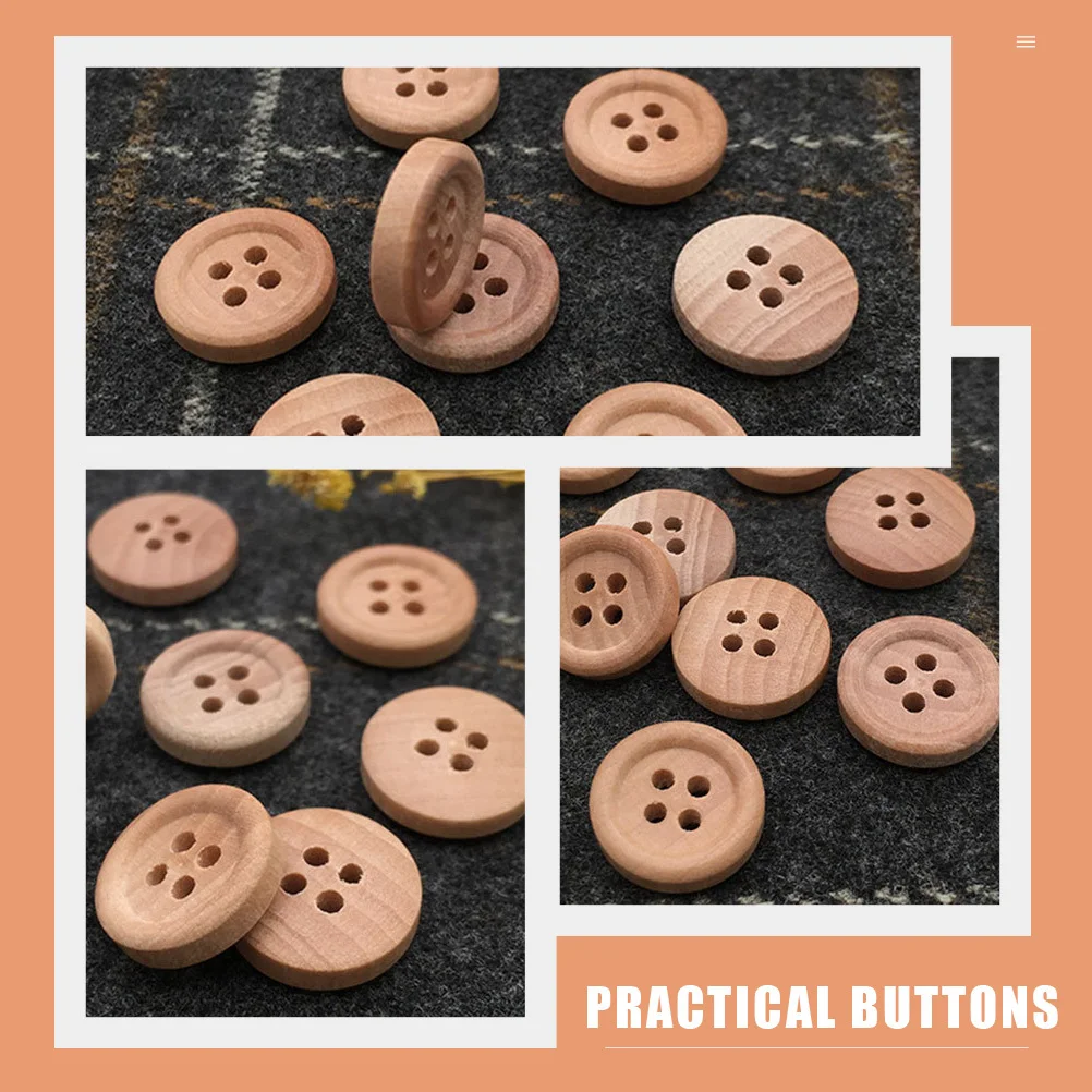 

50Pcs Wood Buttons for Clothes Creative Sewing Buttons Handmade DIY Button Set for Skirt Suit Jacket Repair Ornamental Use