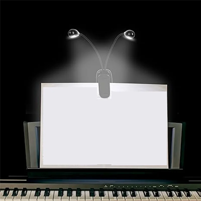 AS98-1 PCS Music Stand Light Clip On LED Book Lights Reading Lamp In Bed,2Brightness Levels, Perfect For Bookworms,Piano Player,