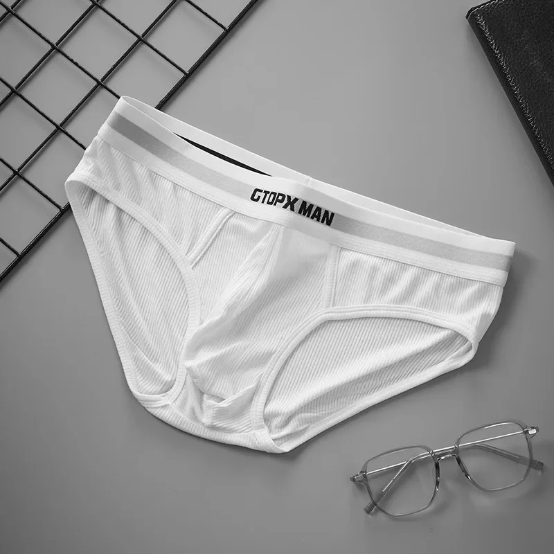 3 paczki letnia jednowarstwowa bielizna męska figi z niskim stanem dla mężczyzn elastyczne majtki Comfort Fit Ropa Interior Hombre