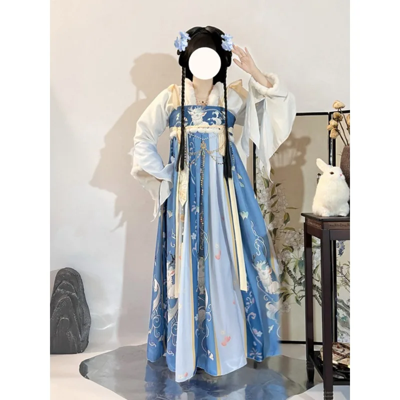 

Improved Tang Style Maxi Hanfu Dress Big Swing Skirt Spring Summer Autumn National Costume