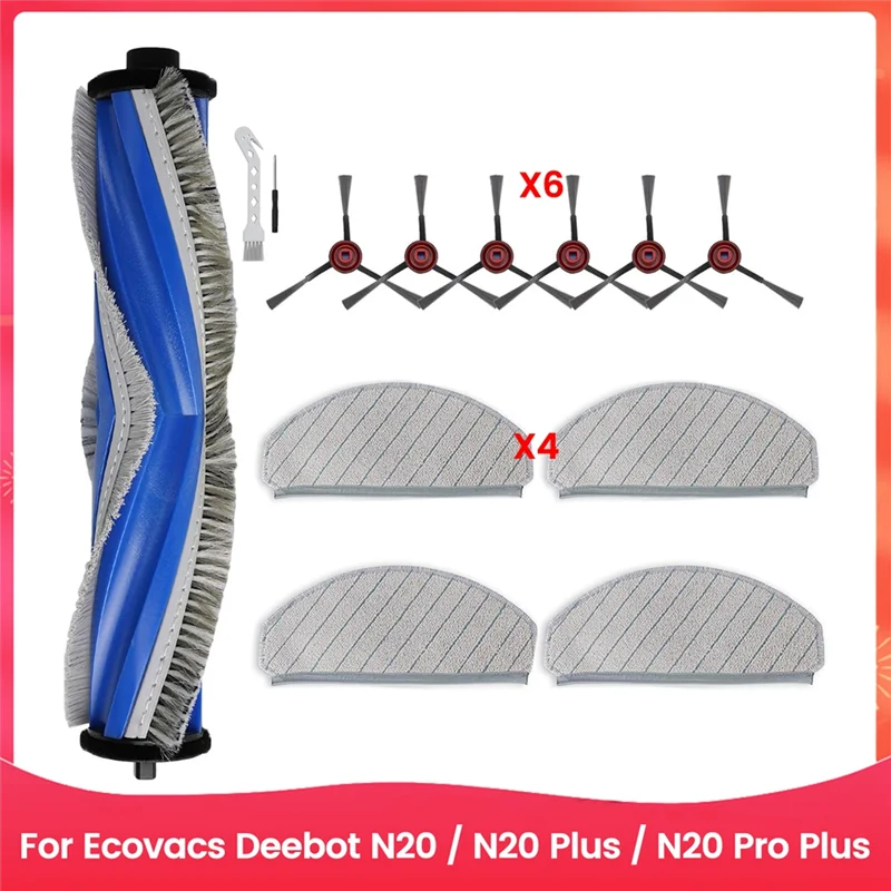 YCOC-For Ecovacs Deebot N20 / N20 Plus / N20 Pro Plus Robot Vacuum Cleaner, Replacement Parts Main Side Brush Mop Cloth