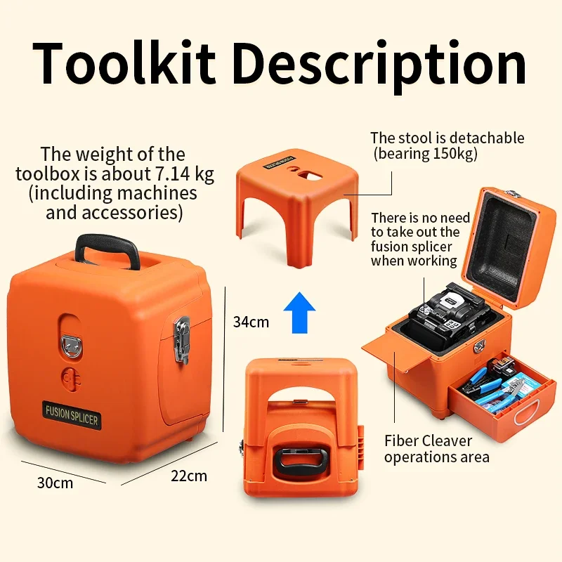 آلة ربط الألياف L-90C 10 لغات مع شاشة تعمل باللمس 6 محركات OPM VFL أدوات #6