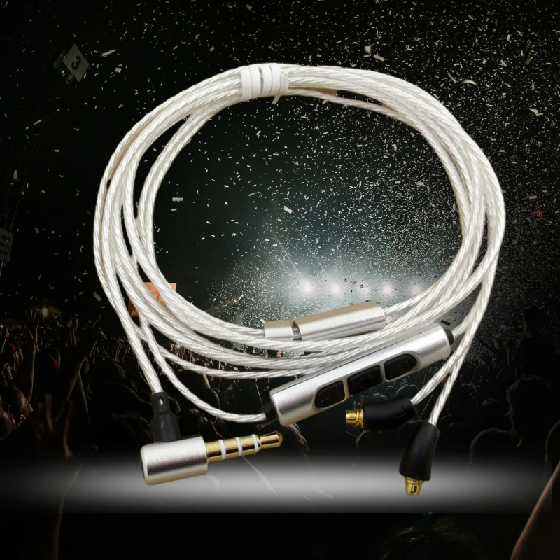 كابل MMCX مطلي بالفضة لسماعات SE535/215 يعمل على ترقية تجربة الاستماع الخاصة بك كابل النوى النحاسي الخالي من الأكسجين K1KF
