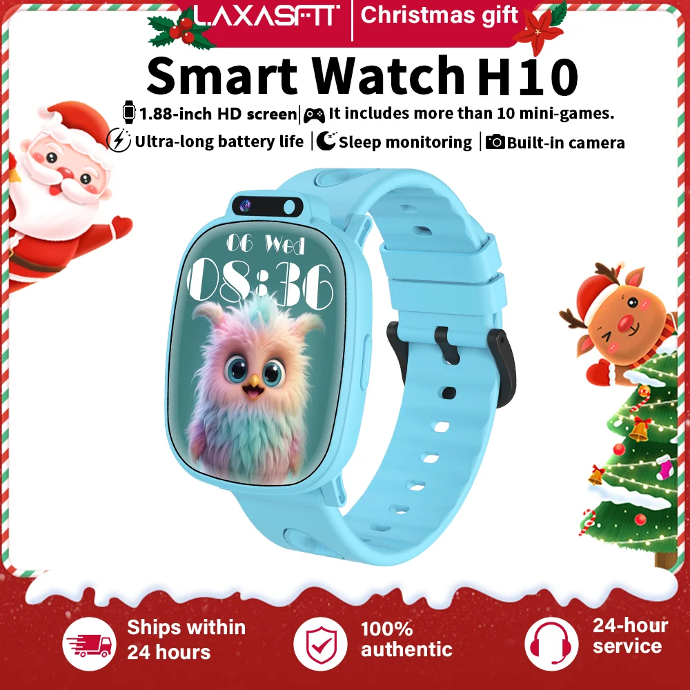 

LAXASFIT New Kids Smartwatch HD Touchscreen Front Camera Sleep Tracking 18 Educational Games Alarm Clock Kids Holiday Gift
