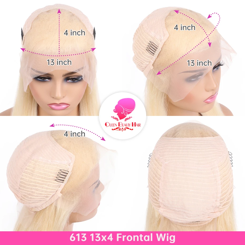 13x4 13x6 1B 613 Skunk Stripe Perücken Lace Frontal Perücke Brasilianische Körperwelle Lace Front Perücken Blonde Highlight Farbige Echthaarperücken – Detail 8