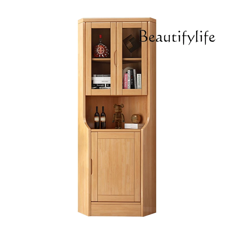 Solid Wood Corner Cabinet Three Corner Cabinet Turn    Restaurant Triangle Storage Cabinet