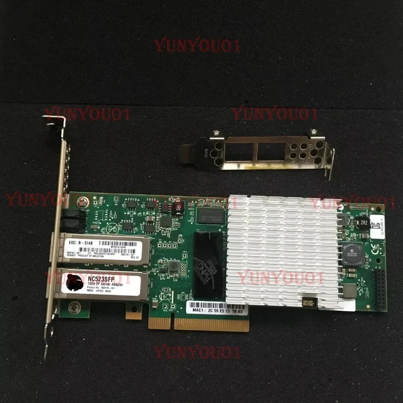 NC523SFP Dual Port 10GbE SFP PCI-E NIC Fiber Optic 10G Network Card Adapter QLE-3242 593742-001 593715-001 593717-b21