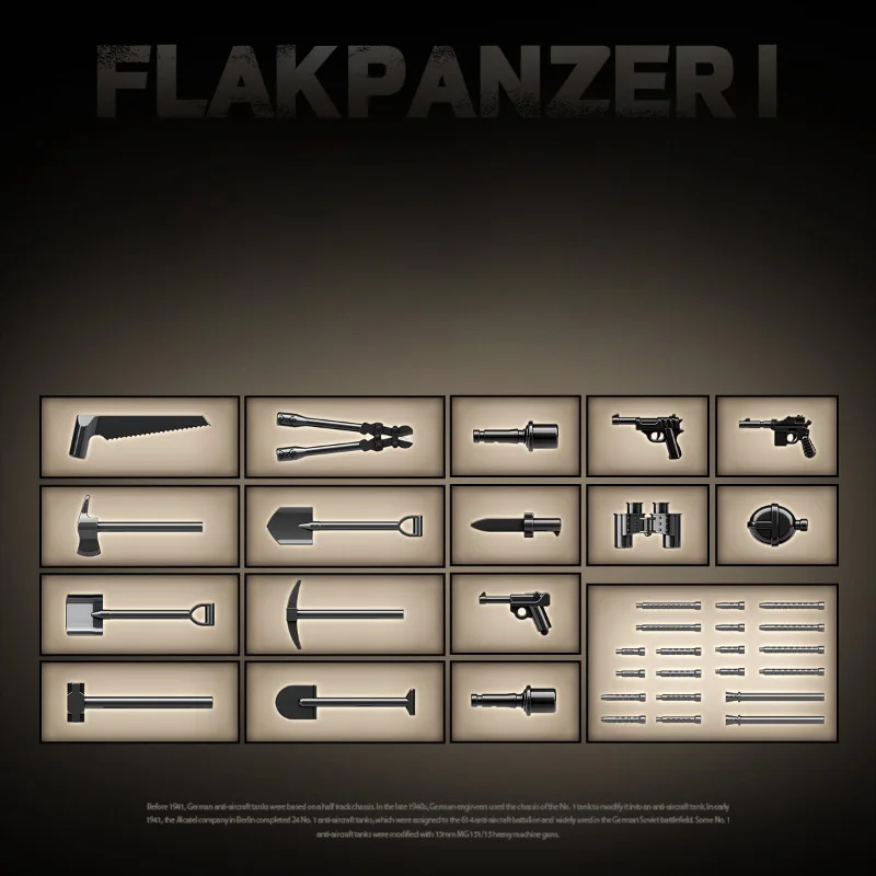 الحرب العالمية SdKfz 101 بانزر I ضوء دبابة مركبة نموذج عسكري بنة WW2 ألمانيا الجيش أرقام الطوب لعب للهدايا