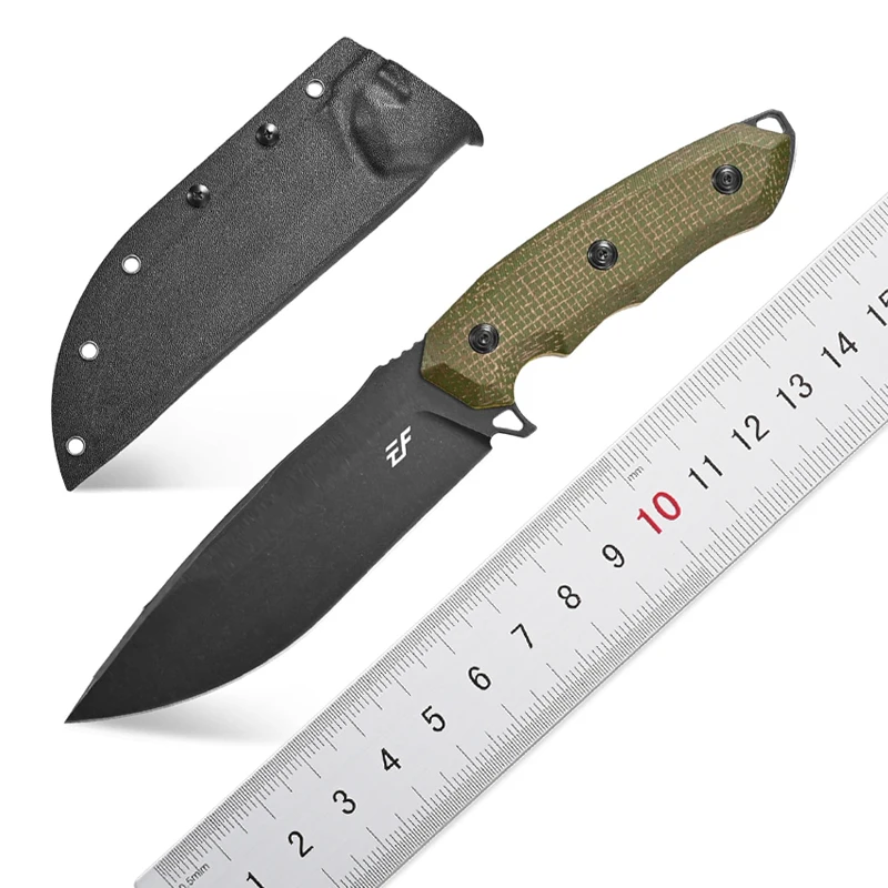 Eafengrow EF150 Fixed Blade Knife Sleipner Steel Blade Micarta Handle Full Tang EDC Tool Straight Knife for Working Camping