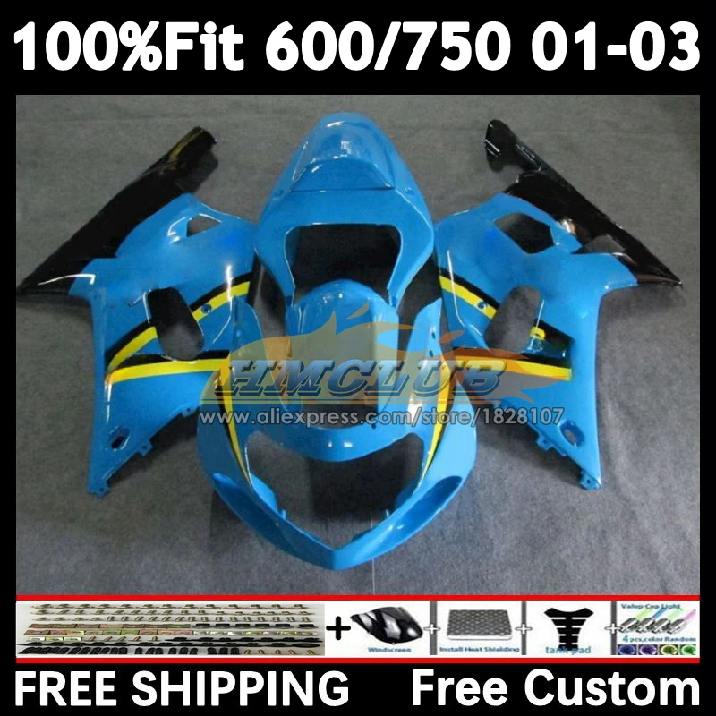 Injection Body For SUZUKI GSXR 750 600 Hot RIZLA GSXR600 2001 2002 2003 12No.36 GSXR-600 K1 GSXR-750 GSXR750 01 02 03 Fairing